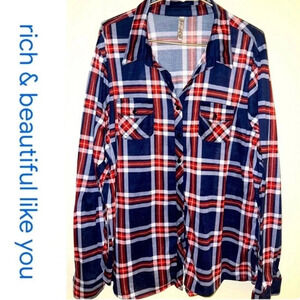 🆓Rich & Beautiful Like You Plaid Button Down Top🆓
